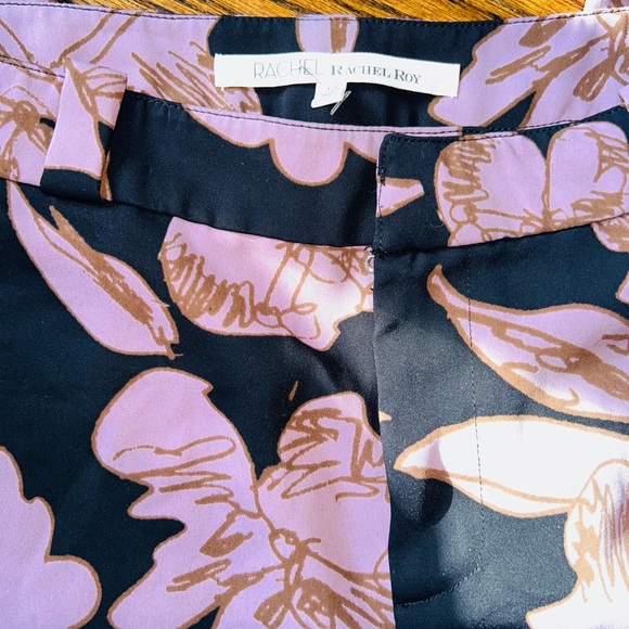 RACHEL Rachel Roy Black and Pink Floral Pants - Picture 3 of 3